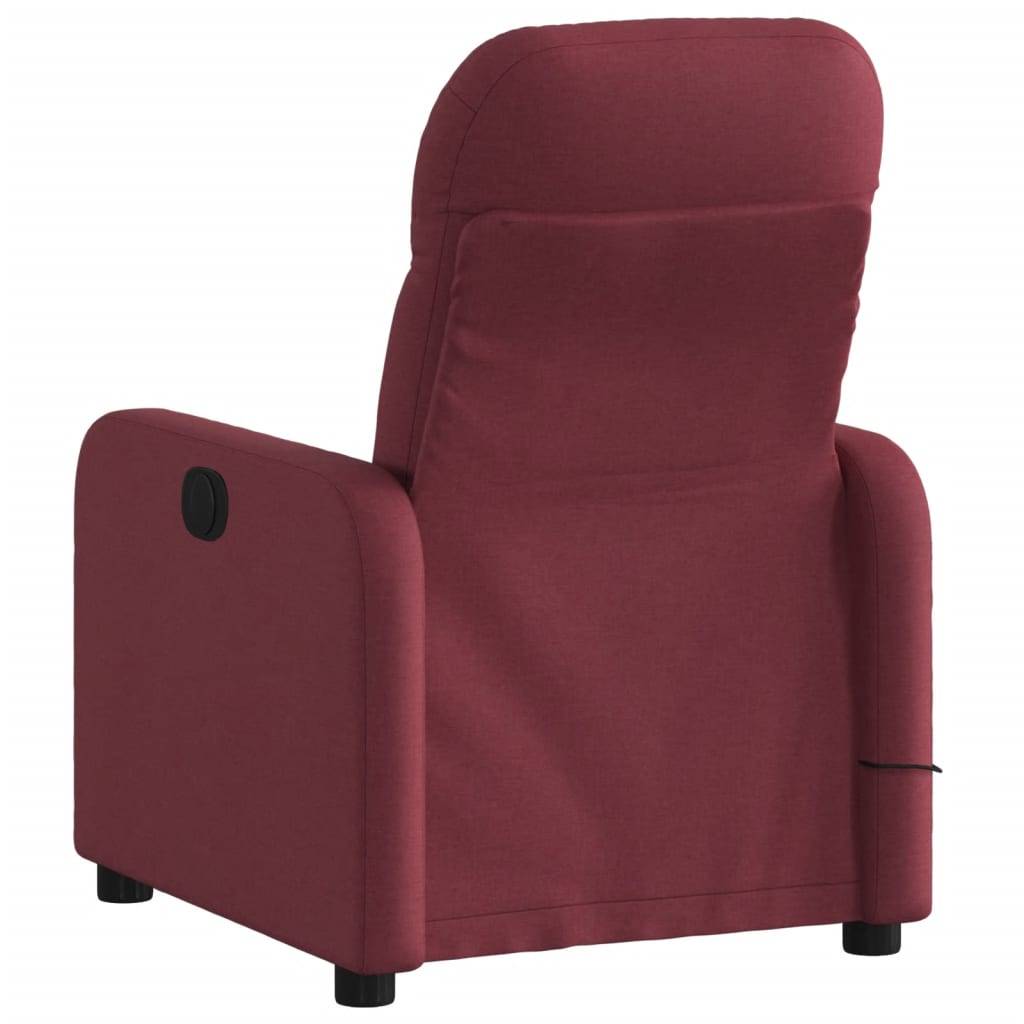 vidaXL Massagesessel Elektrisch Weinrot Stoff