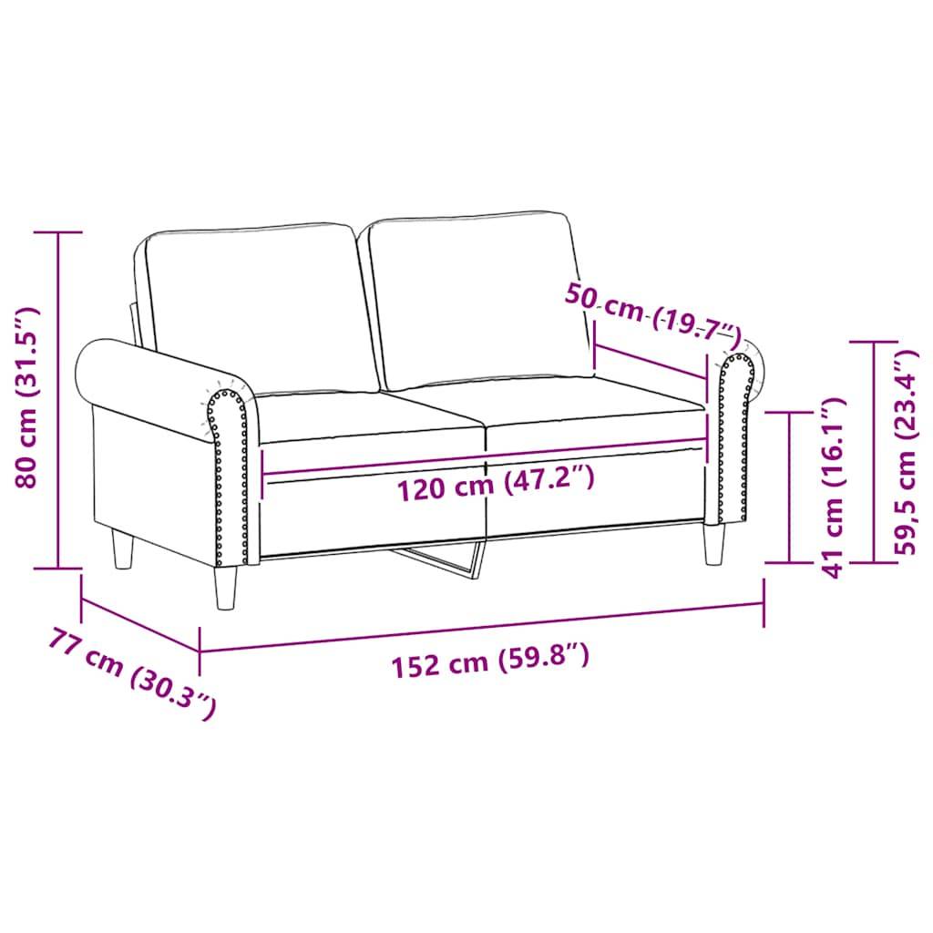 vidaXL 2-Sitzer-Sofa Weinrot 120 cm Kunstleder