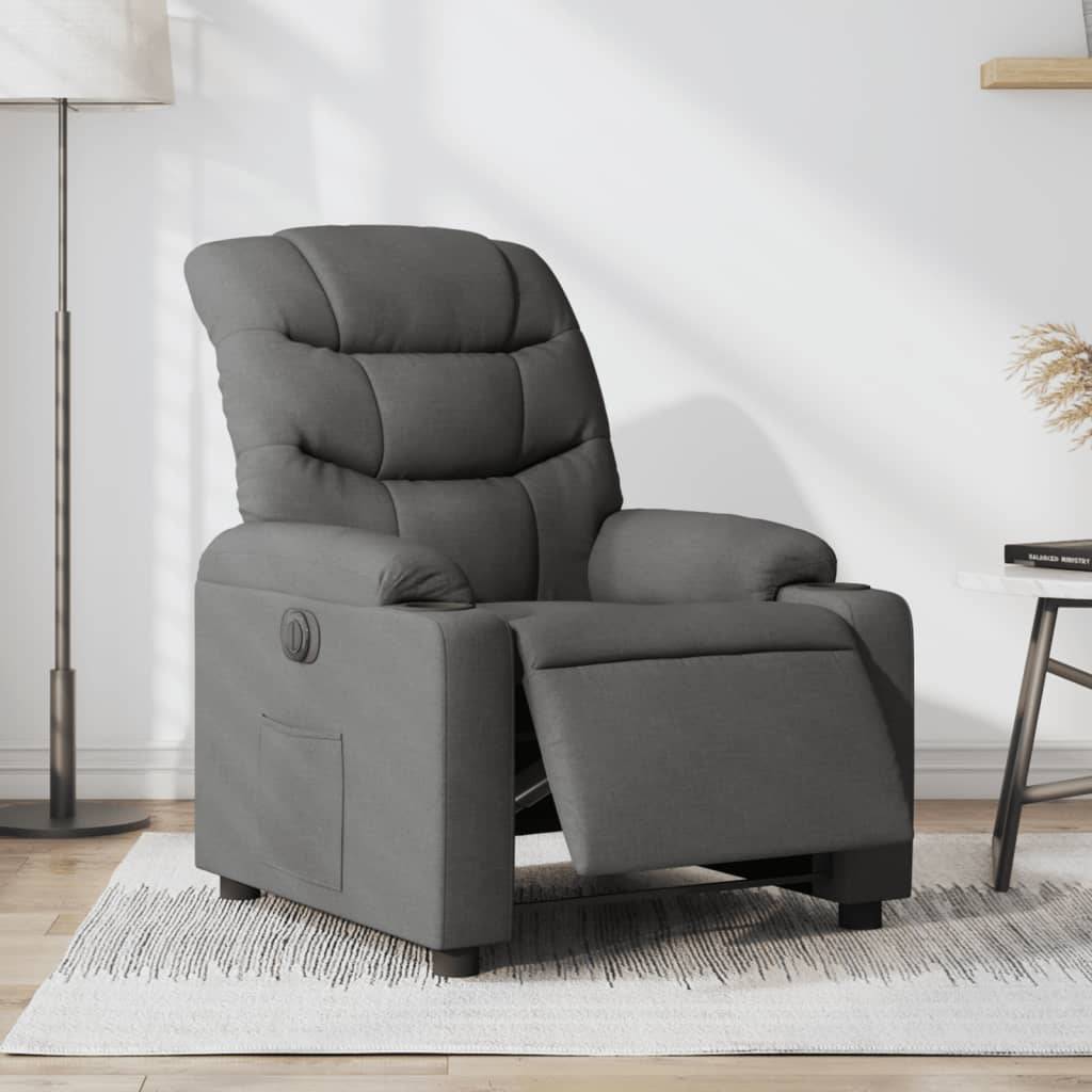 vidaXL Relaxsessel Elektrisch Dunkelgrau Stoff