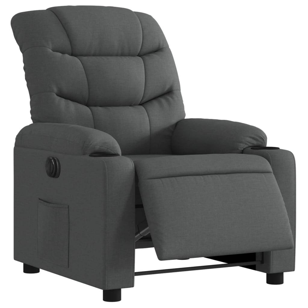 vidaXL Relaxsessel Elektrisch Dunkelgrau Stoff
