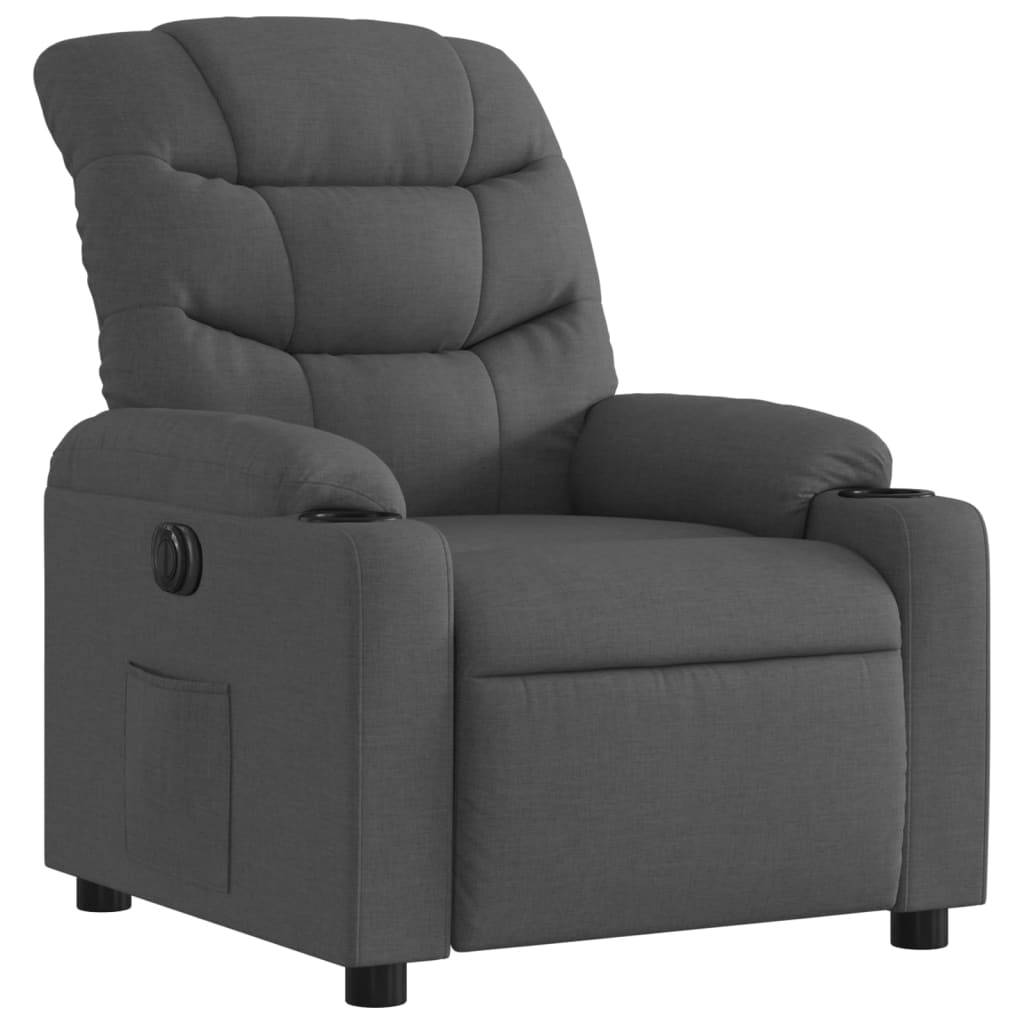 vidaXL Relaxsessel Elektrisch Dunkelgrau Stoff