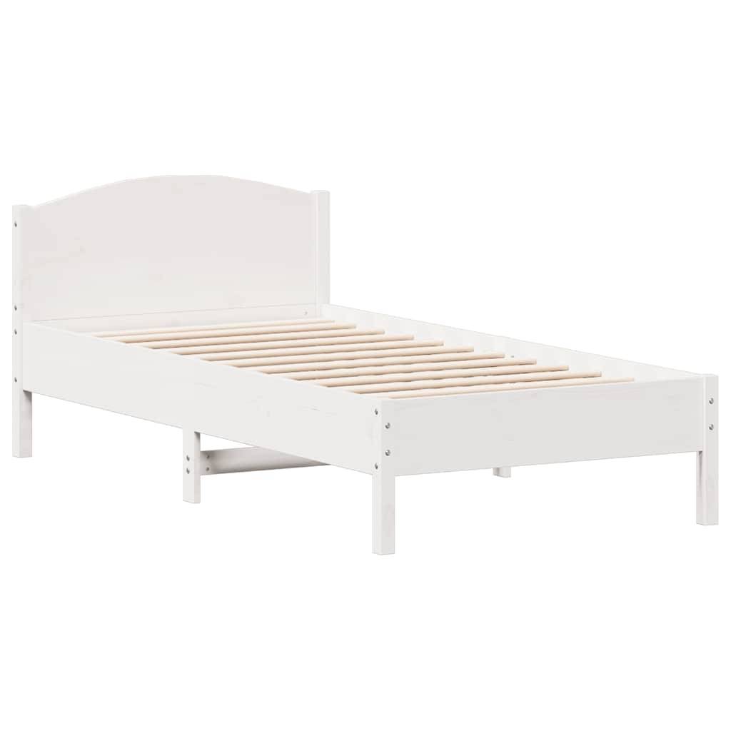 vidaXL Massivholzbett ohne Matratze Weiß 75x190 cm Kiefernholz