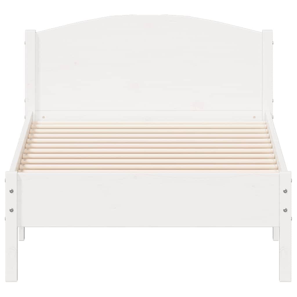 vidaXL Massivholzbett ohne Matratze Weiß 75x190 cm Kiefernholz