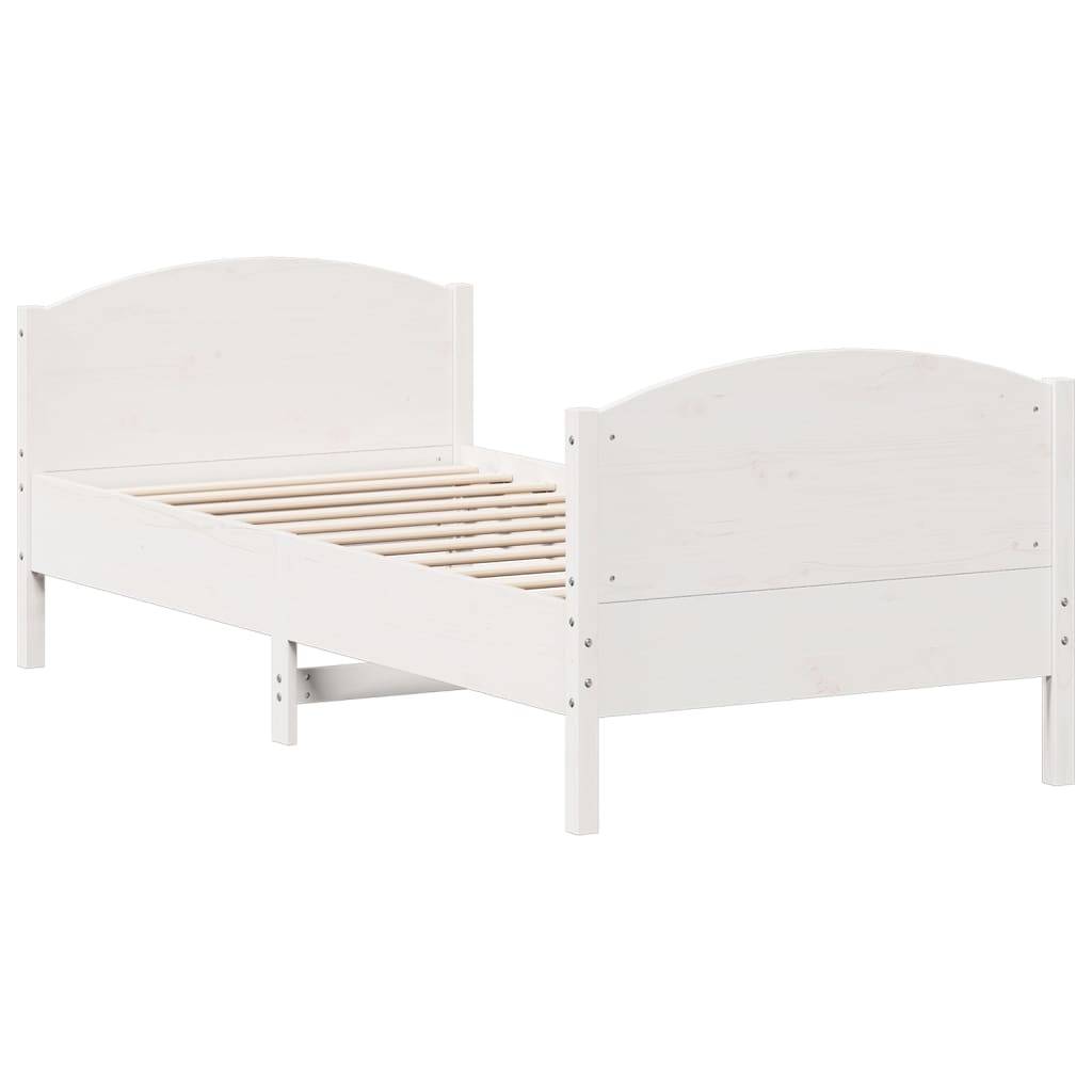 vidaXL Massivholzbett ohne Matratze Weiß 75x190 cm Kiefernholz