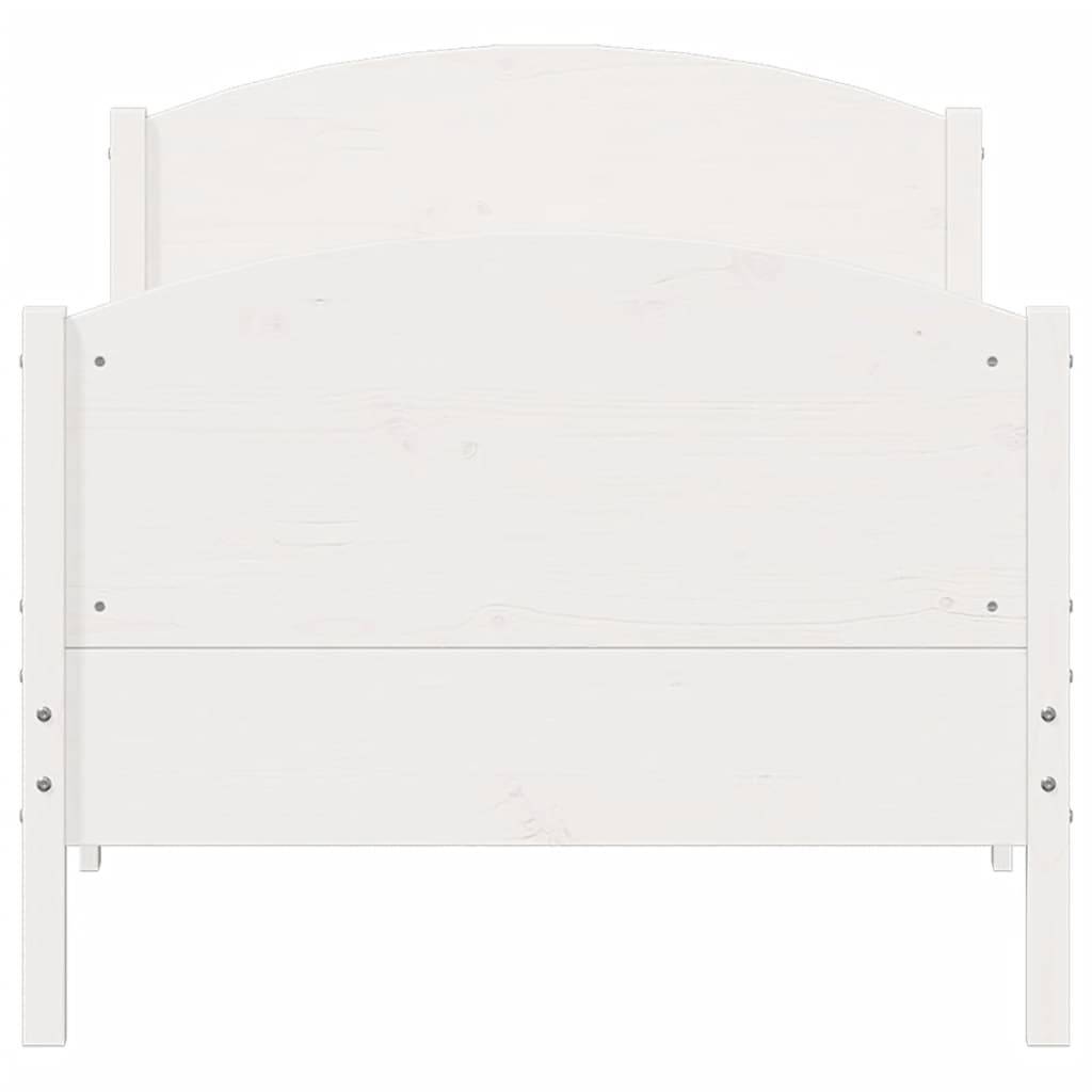 vidaXL Massivholzbett ohne Matratze Weiß 75x190 cm Kiefernholz