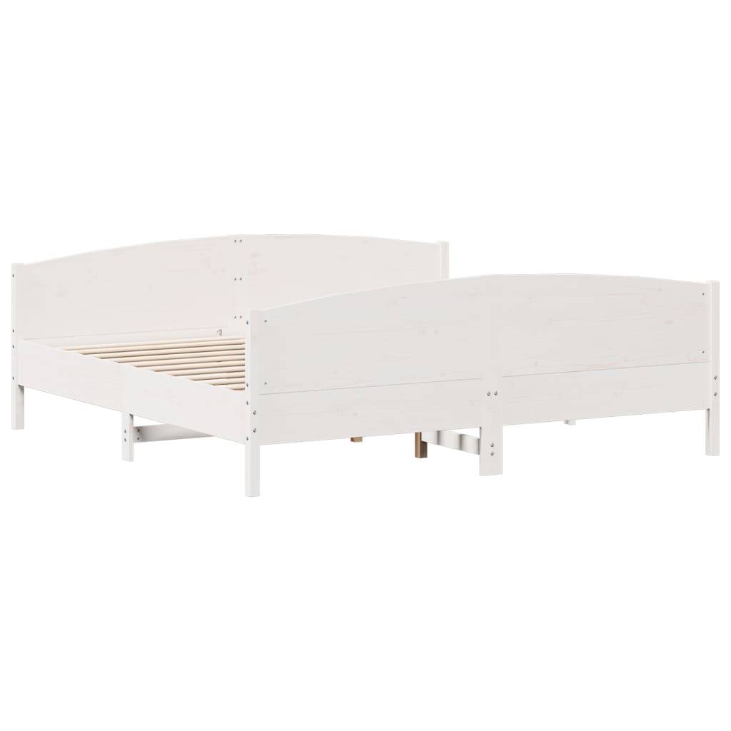 vidaXL Massivholzbett ohne Matratze Weiß 200x200 cm Kiefernholz