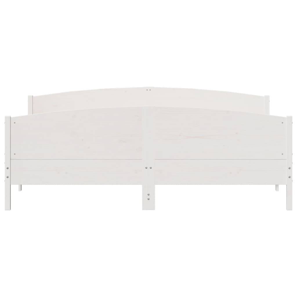 vidaXL Massivholzbett ohne Matratze Weiß 200x200 cm Kiefernholz