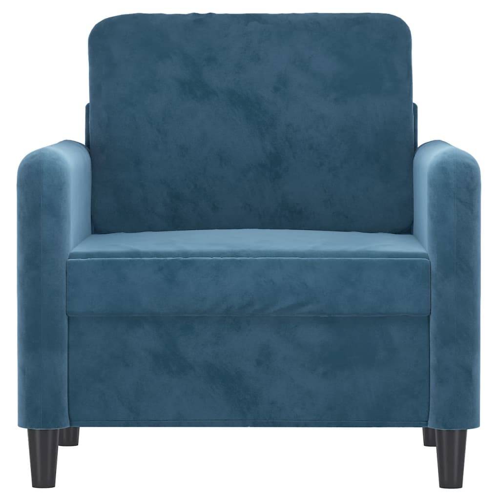 vidaXL Sessel Blau 60 cm Samt