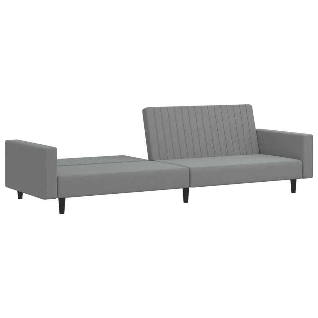 vidaXL Schlafsofa 2-Sitzer Hellgrau Samt