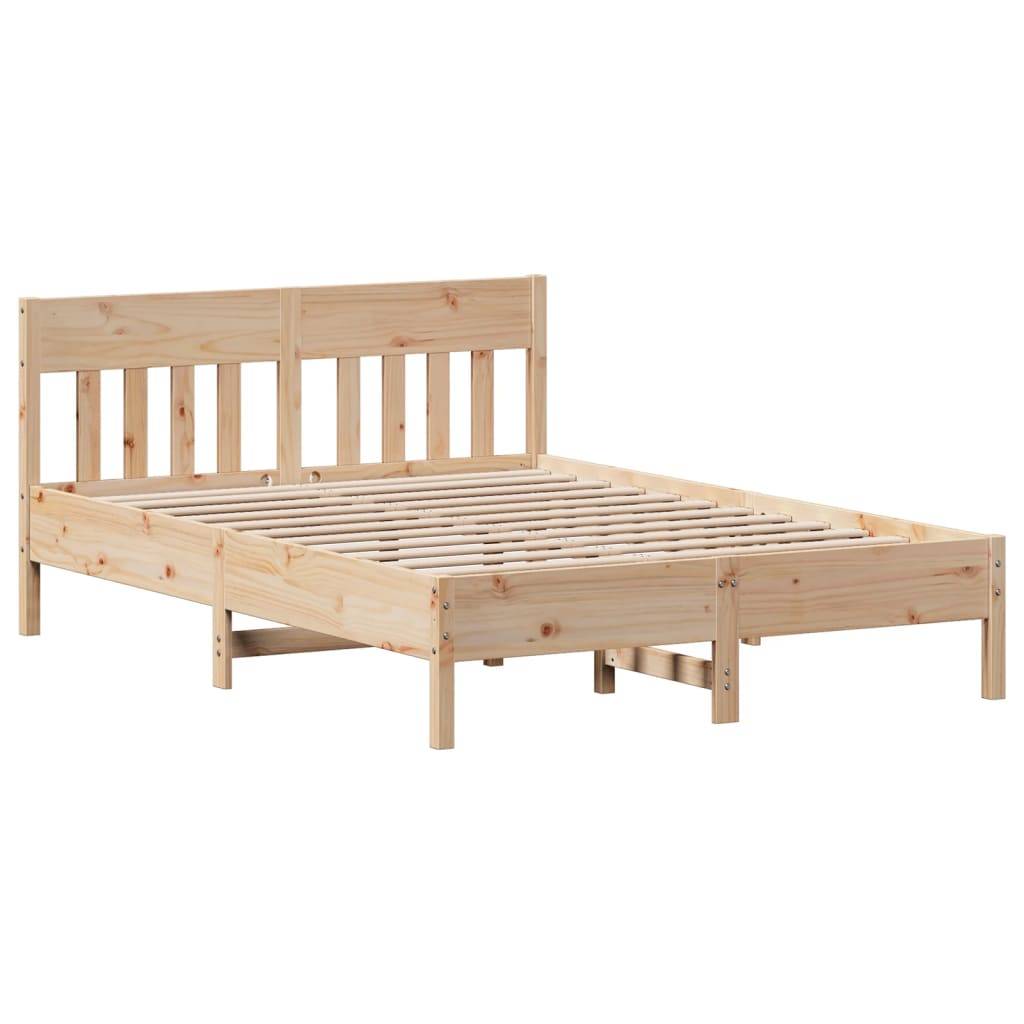 vidaXL Massivholzbett ohne Matratze 135x190 cm Kiefernholz