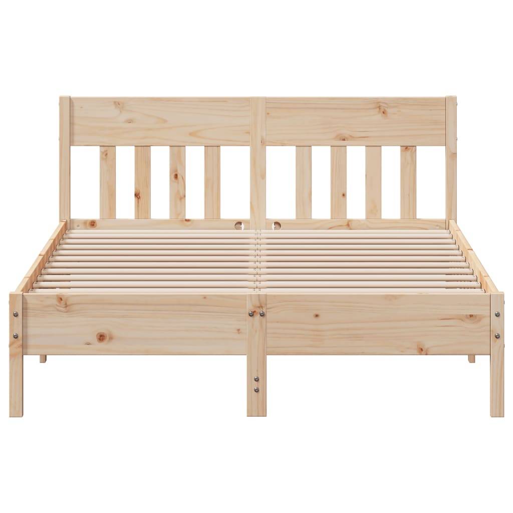vidaXL Massivholzbett ohne Matratze 135x190 cm Kiefernholz