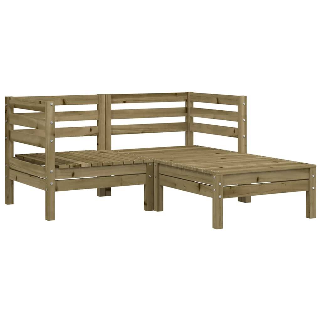vidaXL Gartensofa 2-Sitzer mit Hocker Kiefernholz Imprägniert