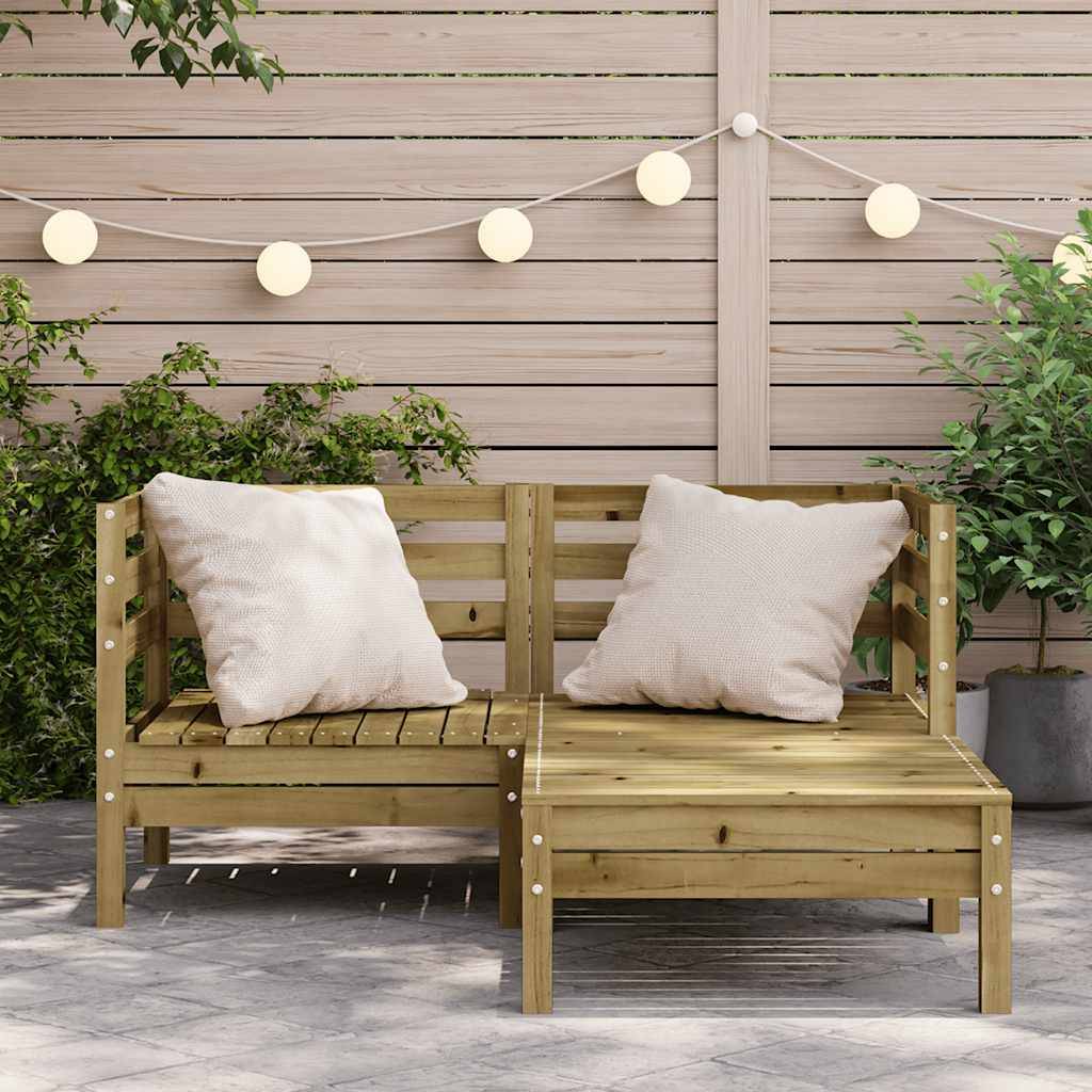 vidaXL Gartensofa 2-Sitzer mit Hocker Kiefernholz Imprägniert