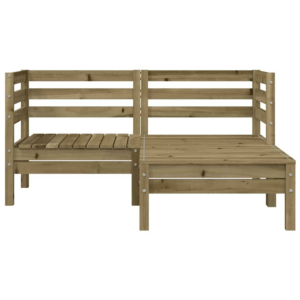 vidaXL Gartensofa 2-Sitzer mit Hocker Kiefernholz Imprägniert
