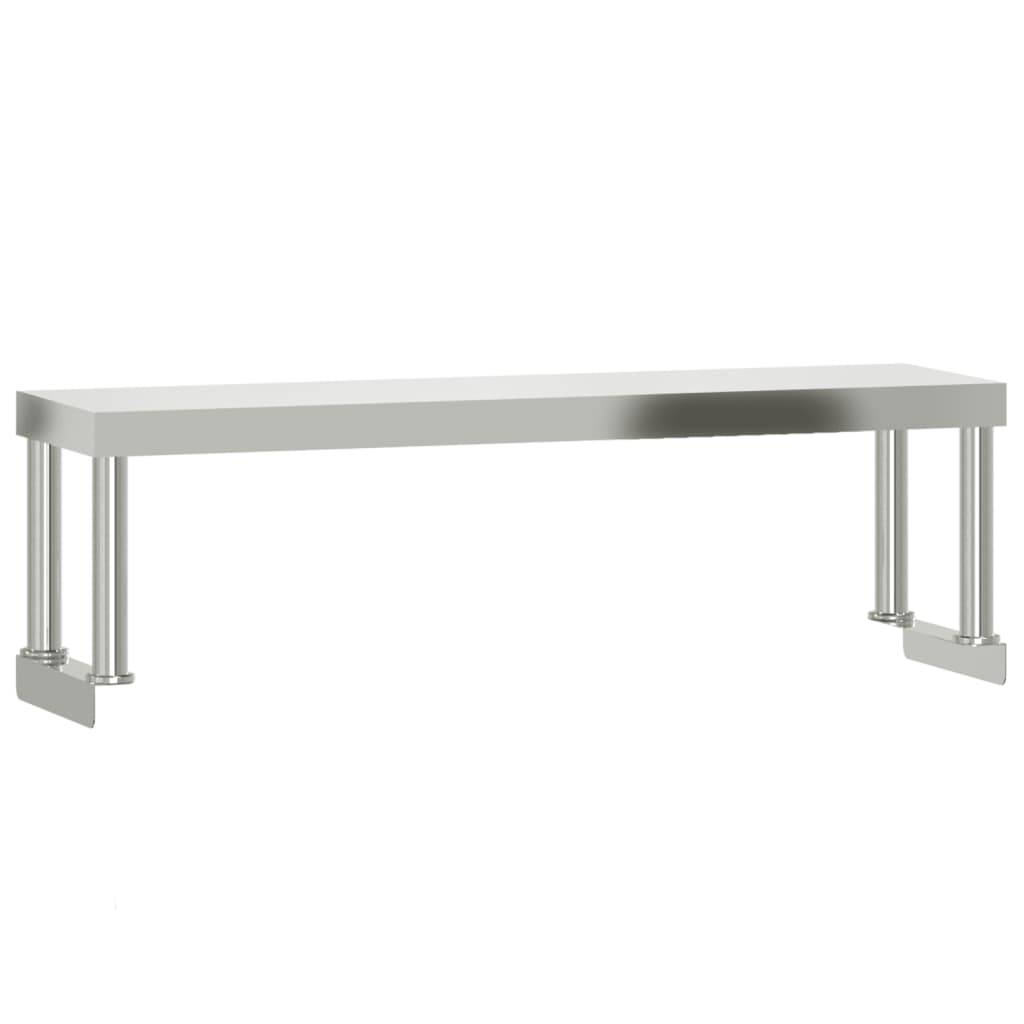vidaXL Küchen-Arbeitstisch mit Aufsatzboard 110x55x120 cm Edelstahl