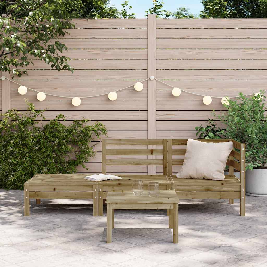 vidaXL Gartensofa 3-Sitzer Kiefernholz Imprägniert