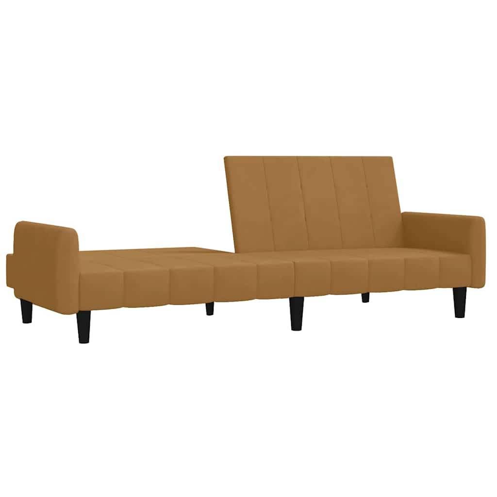 vidaXL Schlafsofa 2-Sitzer Braun Samt