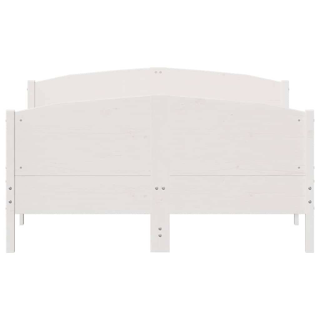 vidaXL Massivholzbett ohne Matratze Weiß 150x200 cm Kiefernholz