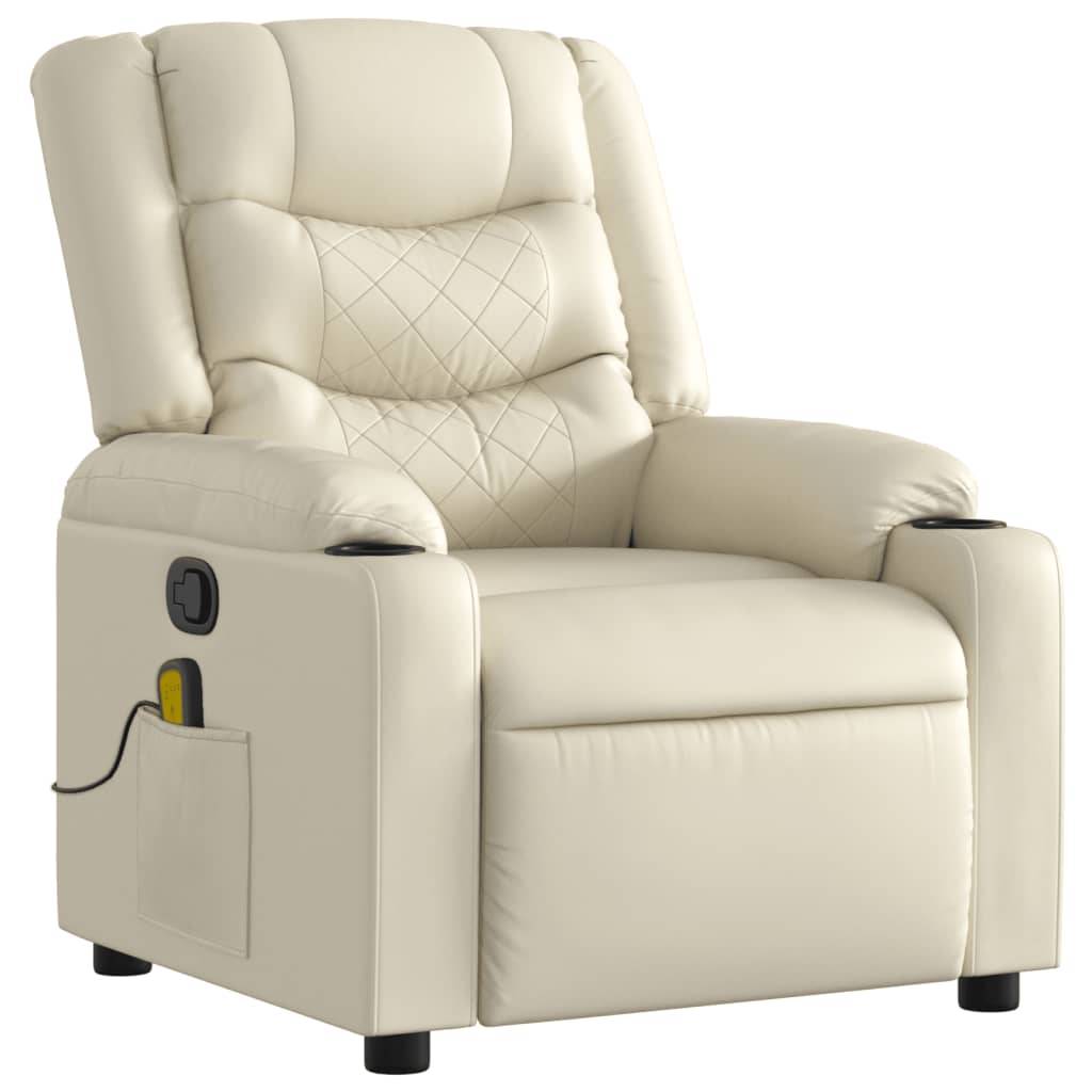 vidaXL Massagesessel Creme Kunstleder