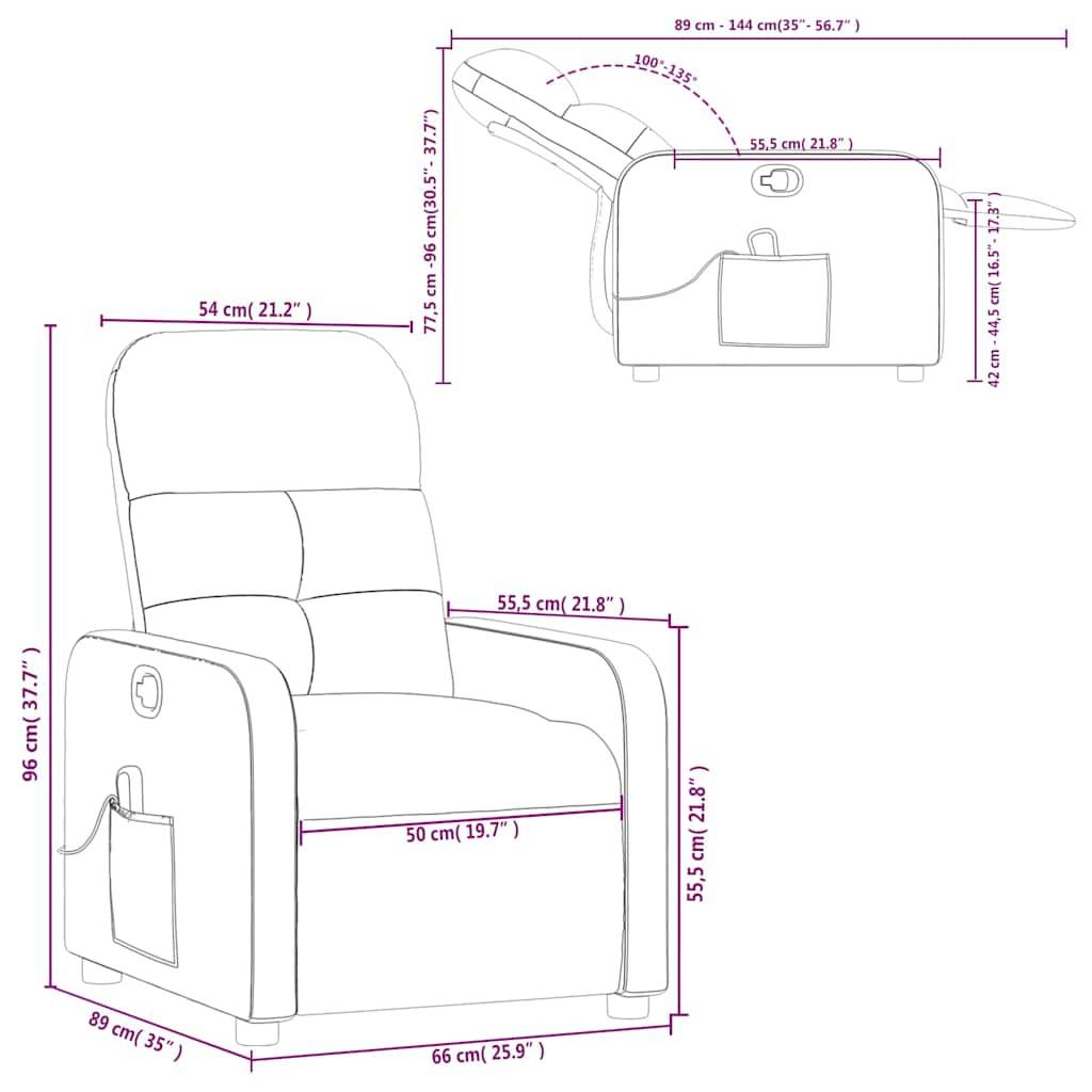 vidaXL Massagesessel Dunkelgrau Stoff