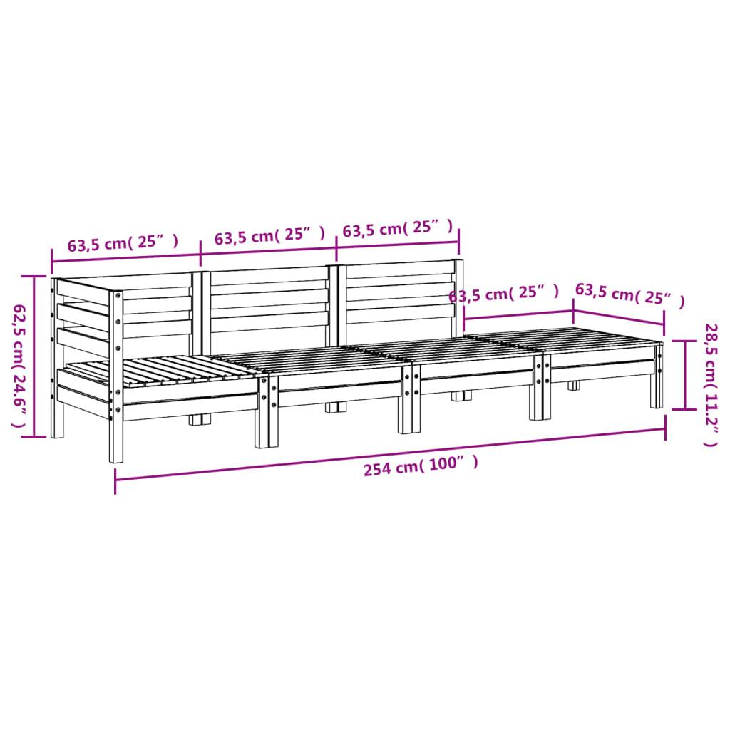 vidaXL Gartensofa 4-Sitzer Massivholz Douglasie