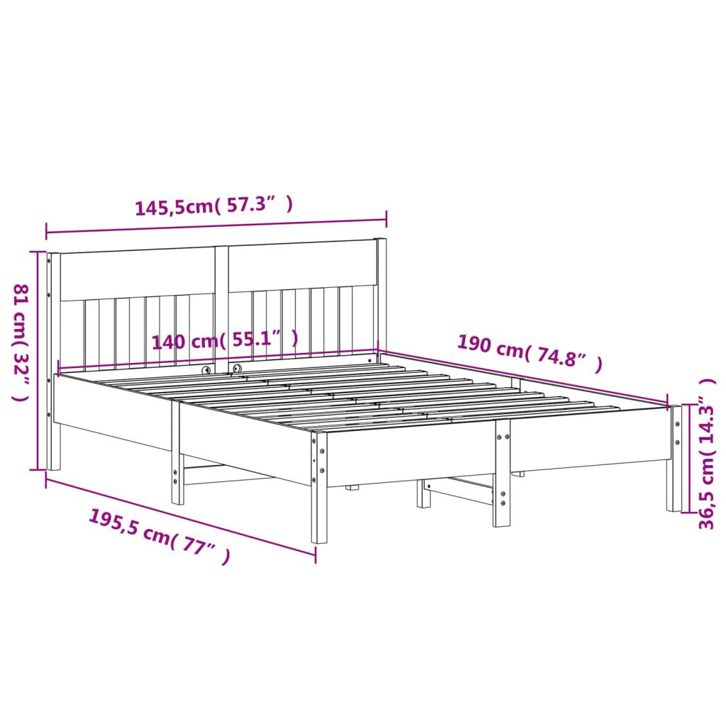 vidaXL Massivholzbett ohne Matratze 140x190 cm Kiefernholz