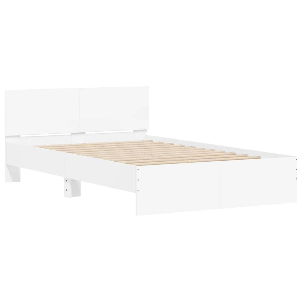 vidaXL Bettgestell mit Kopfteil Weiß 120x200 cm