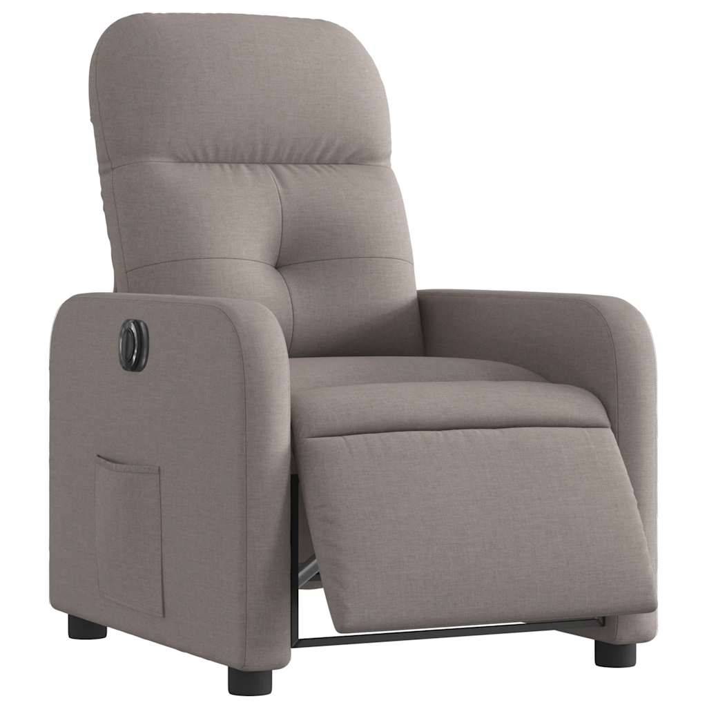vidaXL Relaxsessel Elektrisch Taupe Stoff
