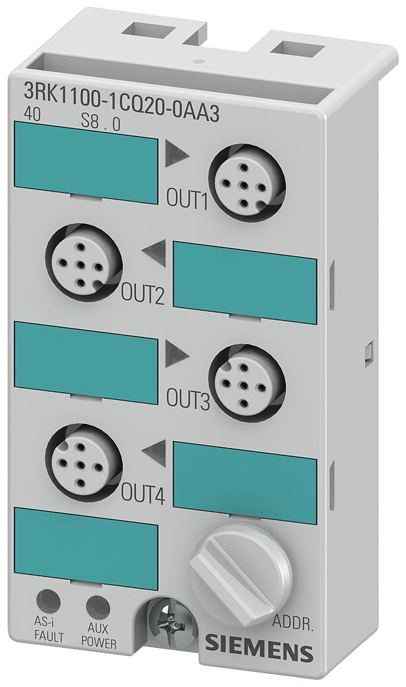 Siemens Dig.Industr. AS-Interface Kompaktmodul K45,4Aus.,IP67 3RK1100-1CQ20-0AA3