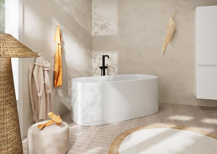 hansgrohe Tecturis S Einhebel-Wannenmischer bodenstehend 21l/min, Mattschwarz