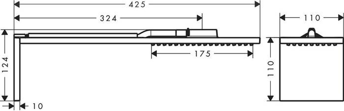 HG Kopfbrausemodul AXOR ShowerCompositio 110 / 220, 1 jet brushed nickel