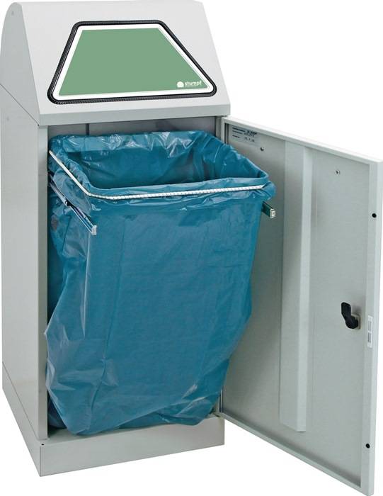 Wertstoffsammler 75l H900xB400xT380mm lichtgrau m.Müllsackhalter,o.Trethebel