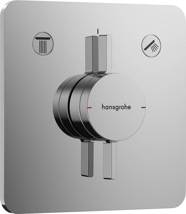 hansgrohe DuoTurn Q Mischer Unterputz für 2 Verbraucher, Chrom mit Thermostat
