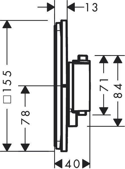 HG FMS ShowerSelect Comfort E Thermostat, UP mattschwarz