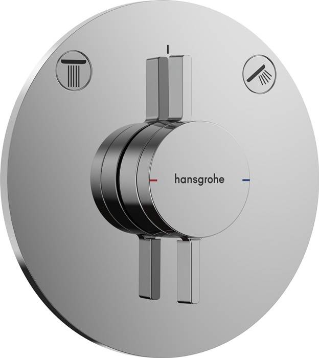 hansgrohe DuoTurn S Mischer für 2 Verbraucher mit Mengensteuerung und Umsteller, Chrom, 1 Stk.