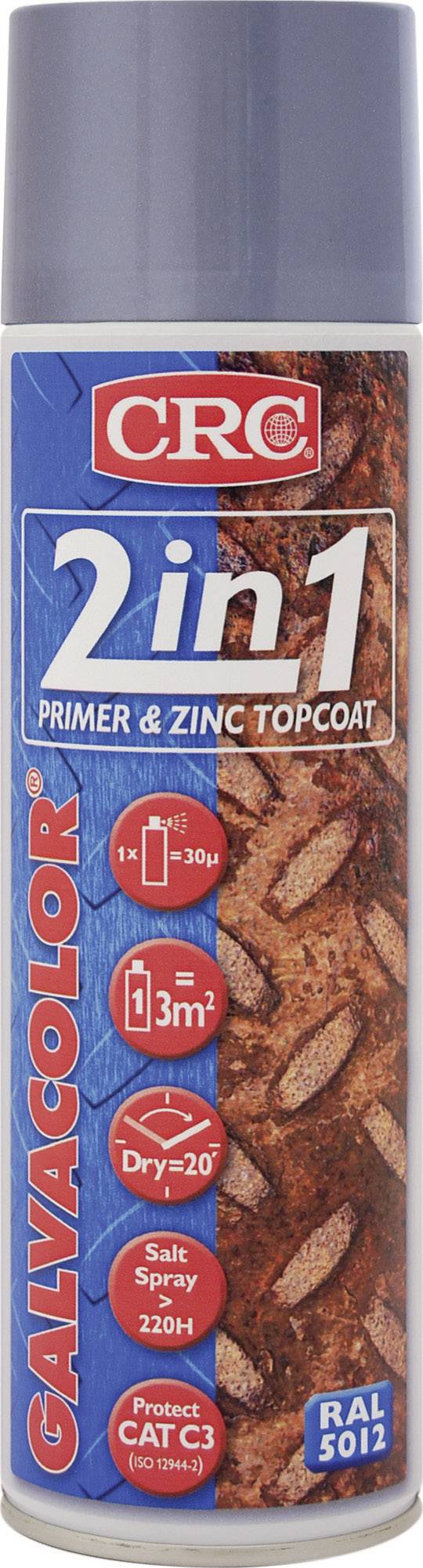 CRC 20572-AD GALVACOLOR Korrosionsschutz-Lack mit Zweifach-Wirkung Lichtblau RAL 5012 500 ml