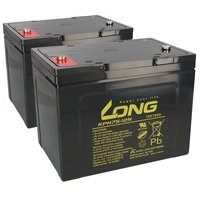 Bleiakku 2x 12V 75Ah kompatibel zu Rollstuhl E-Mobil Seniorenmobil u.a. Bleiakku 2x 12V 75Ah kompatibel zu Rollstuhl E-Mobil Seniorenmobil u.a.