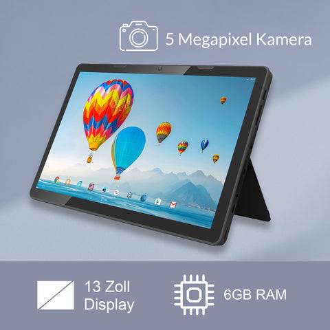 XORO MegaPAD 1333 Pro 13,3" Tablet PC FHD IPS LCD Android13 Akku 2.0GHz 64Bit 6GB RAM 128GB Flash 5G WiFi BT5.0 Kamera