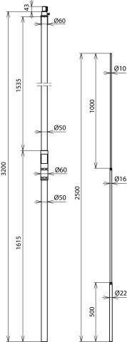 DEHN Stützrohr SR D50 3200 #105331