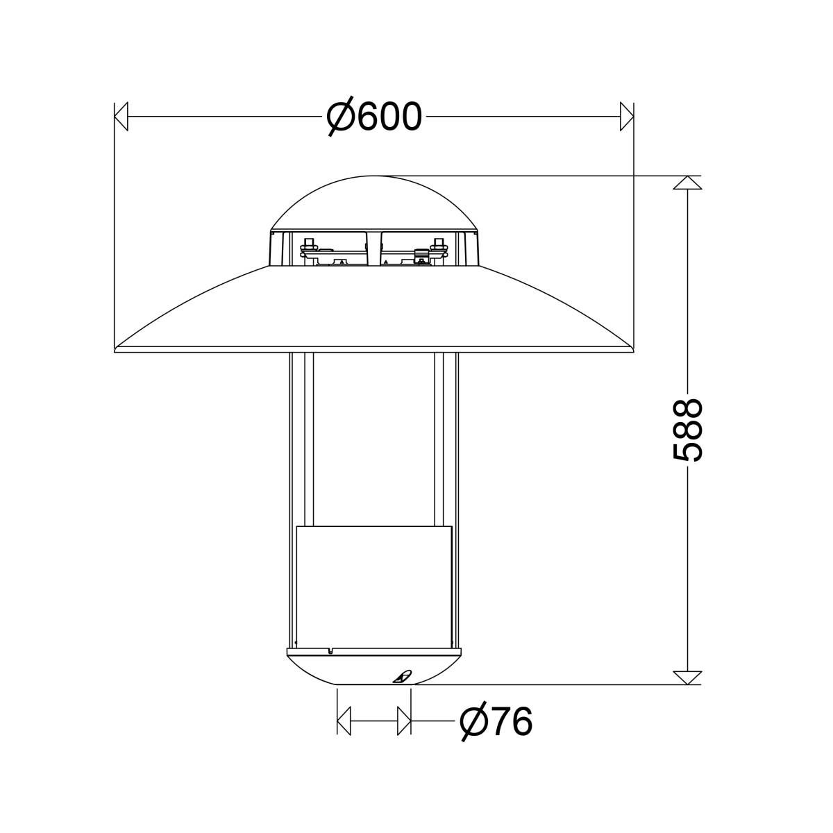Schuch LED Pilzleuchte CAPA 541 1601R G2 17W 2740lm 4K SKII IP54 symmetr, DB702 Techn.Licht/Wohnraum