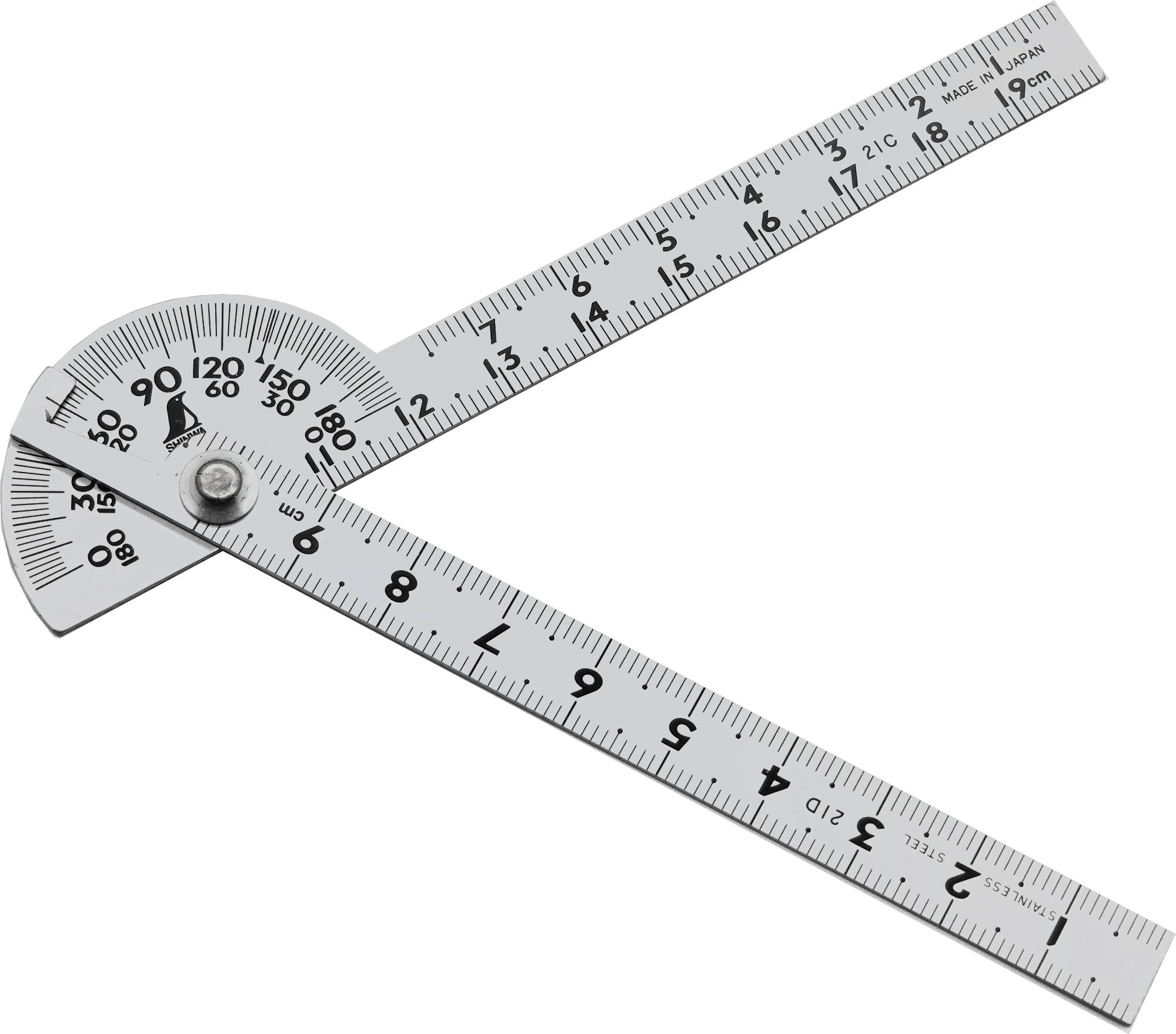 Shinwa 62995 Winkelmesser aus Edelstahl Gradmesser No.40 - by FAMEX - 90°, 10cm