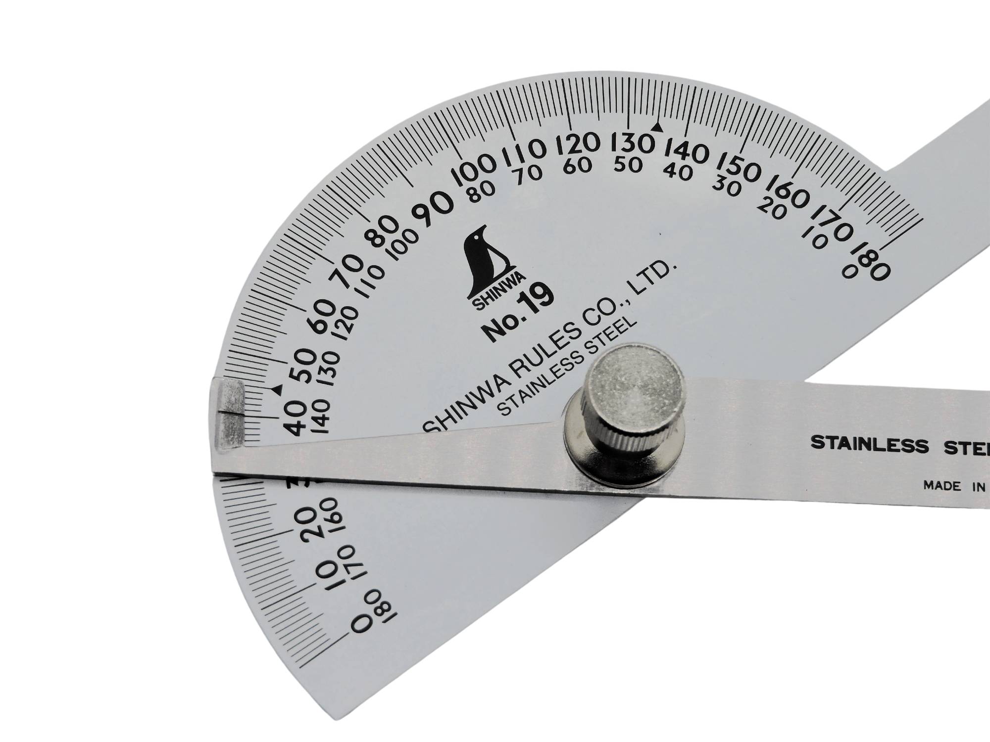 Shinwa 62490 Winkelmesser aus Edelstahl Gradmesser No.19 - by FAMEX - 90°, 10cm