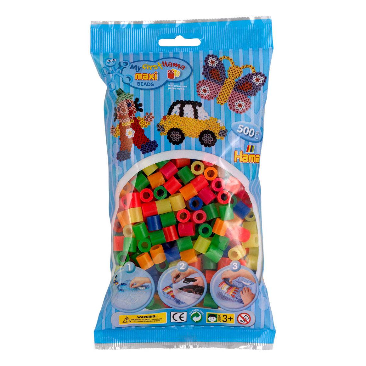 Hama Bügelperlen-Mix Neon Maxi, 500 Stk.