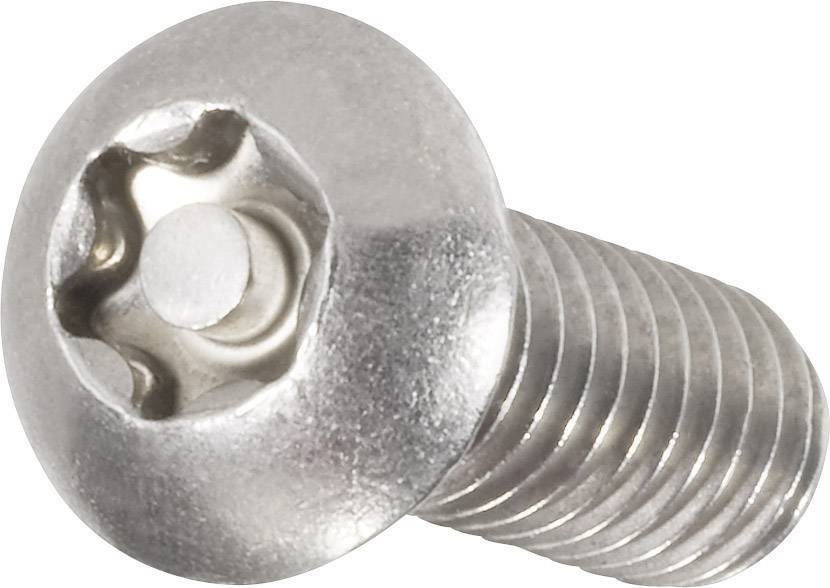 Metallschraube mit rundem Kopf und Torx-Antrieb, geeignet für den Einsatz in Maschinenbau oder Elektronikmontage.