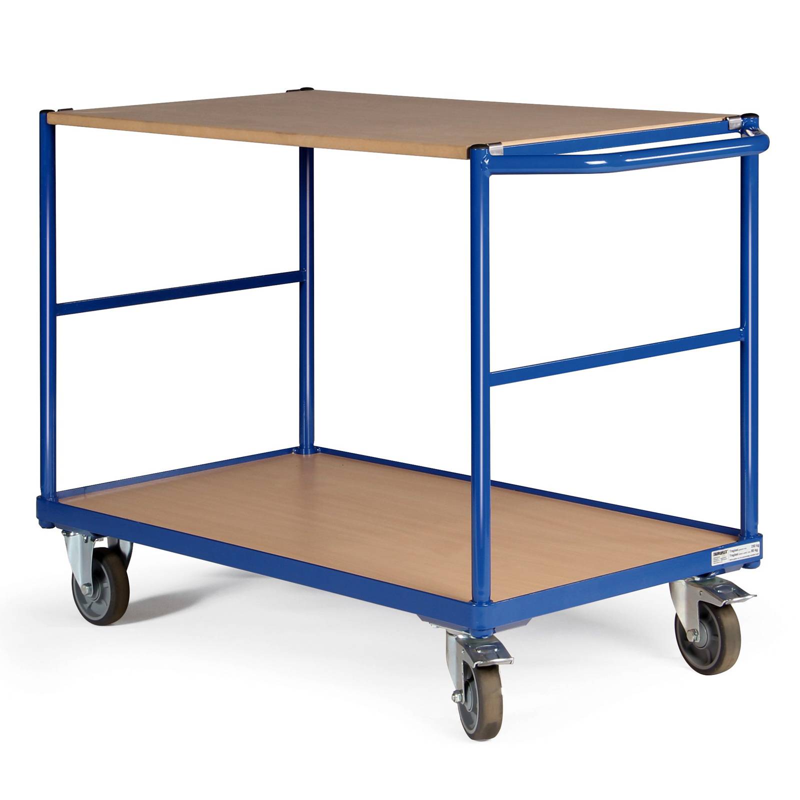 Bako Logistiksysteme Tischwagen ohne Bordkante 2 Ladeflächen und waagerechem Schiebegriff 1000x600m