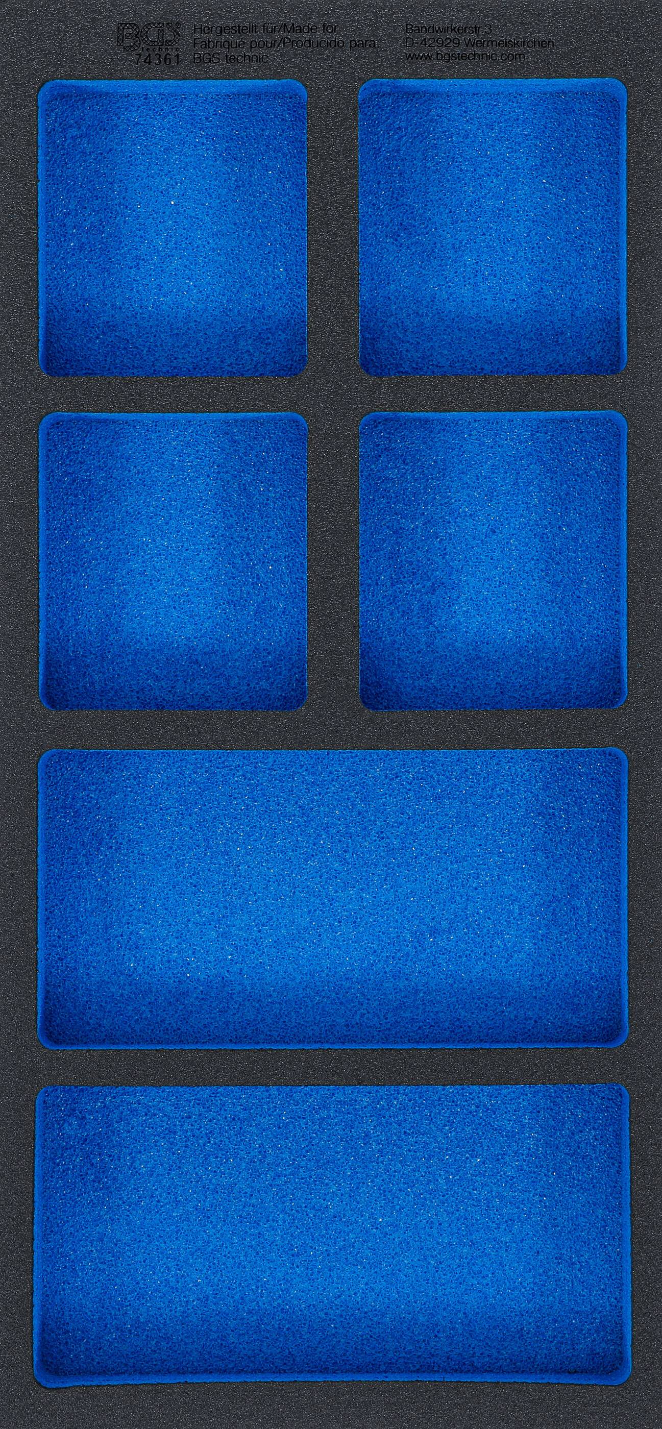 BGS 74361 Werkstattwageneinlage 1/3 leer 6 Fächer 408 x 189 x 32 mm