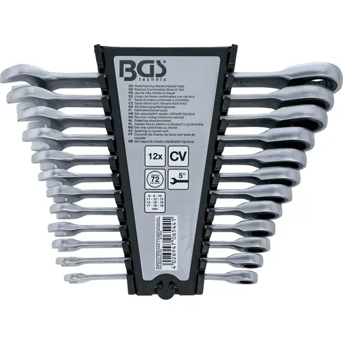 BGS Ratschenring-Maulschlüssel-Satz SW 8 - 19 mm 12tlg. - 6544 BGS Ratschenring-Maulschlüssel-Satz SW 8 - 19 mm 12tlg. - 6544
