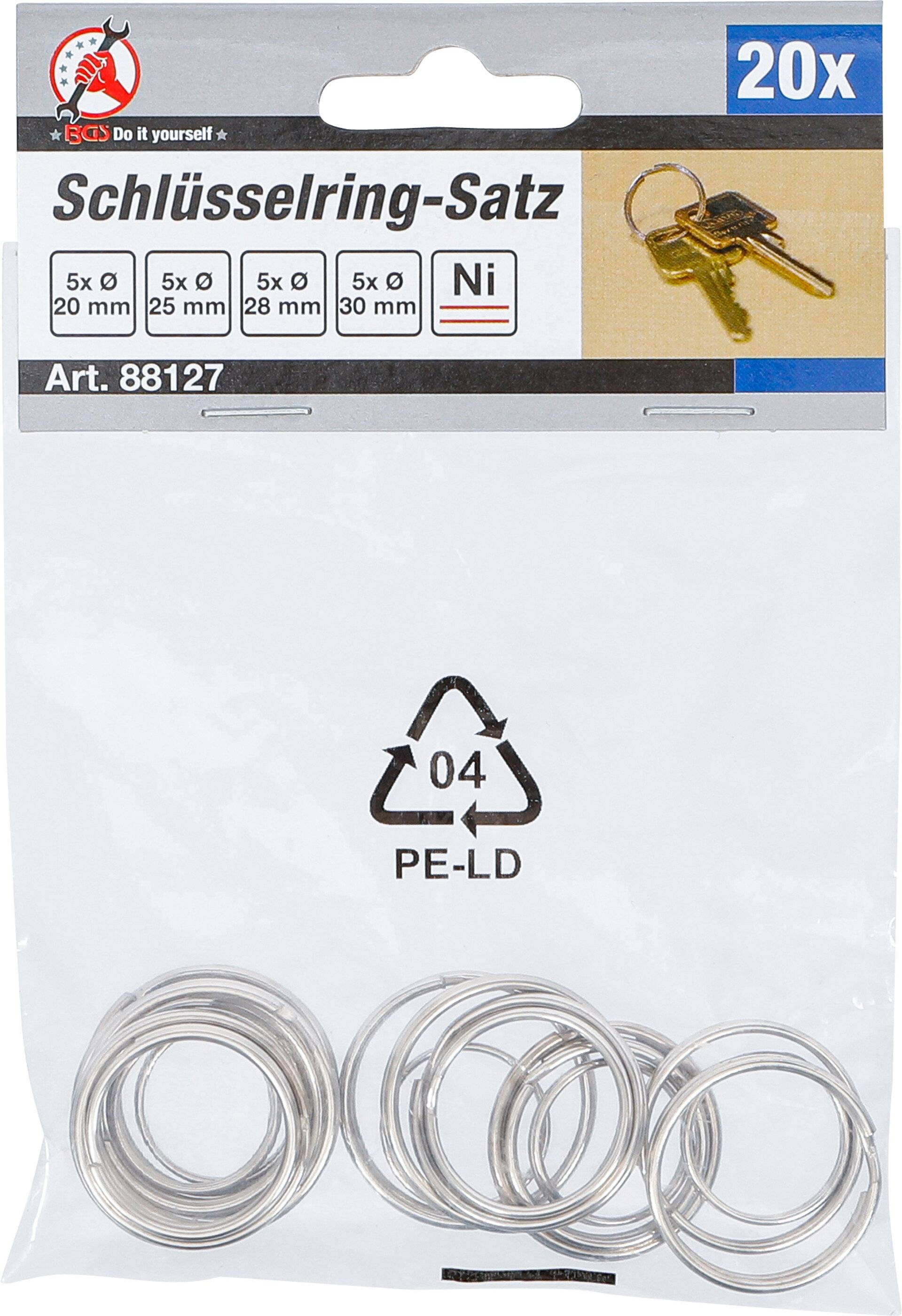 Schlüsselring-Sortiment 20-tlg.