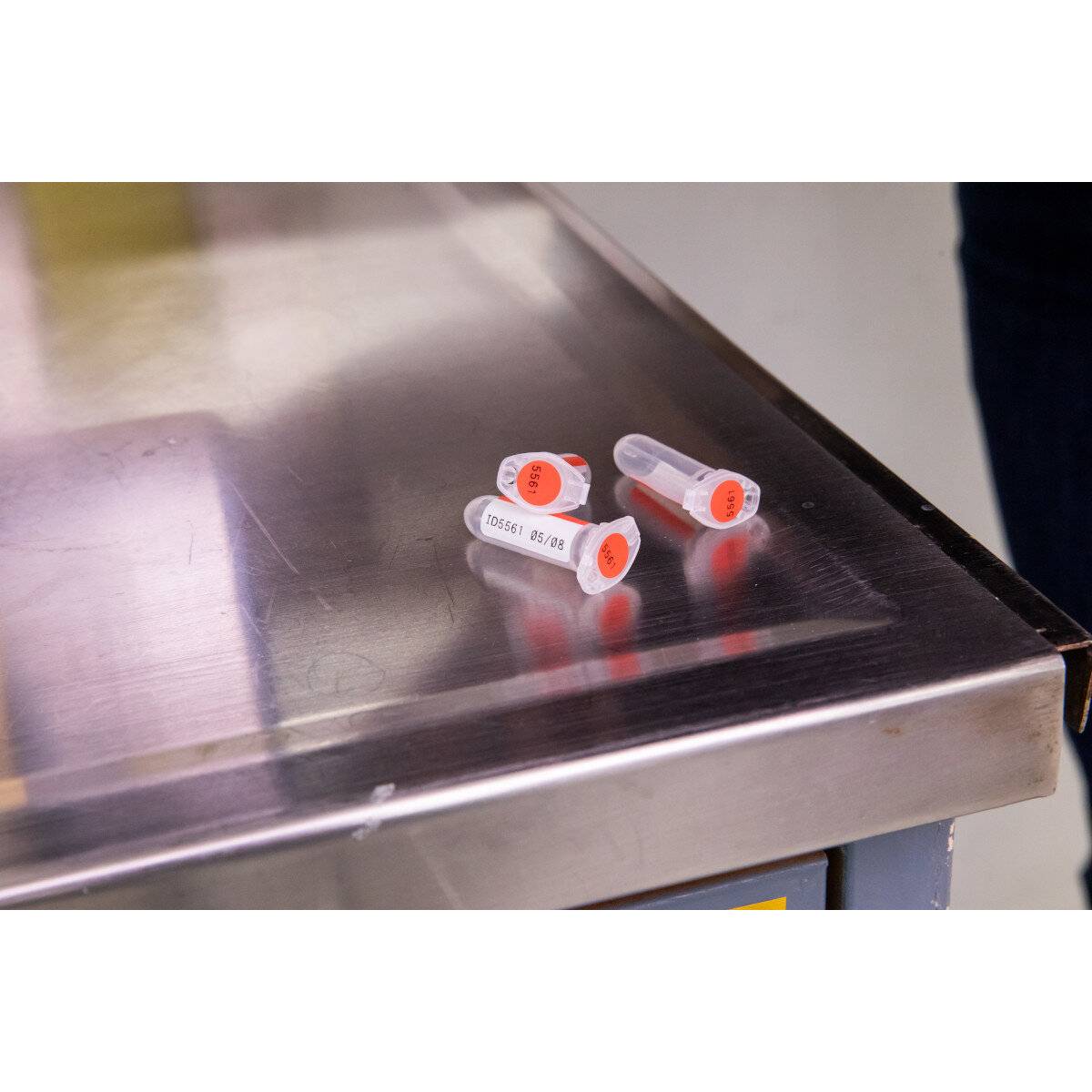 Etiketten aus Polyester, 25,4 mm x 12,70 mm, rot-weiß, Brady M5-120-494-OR