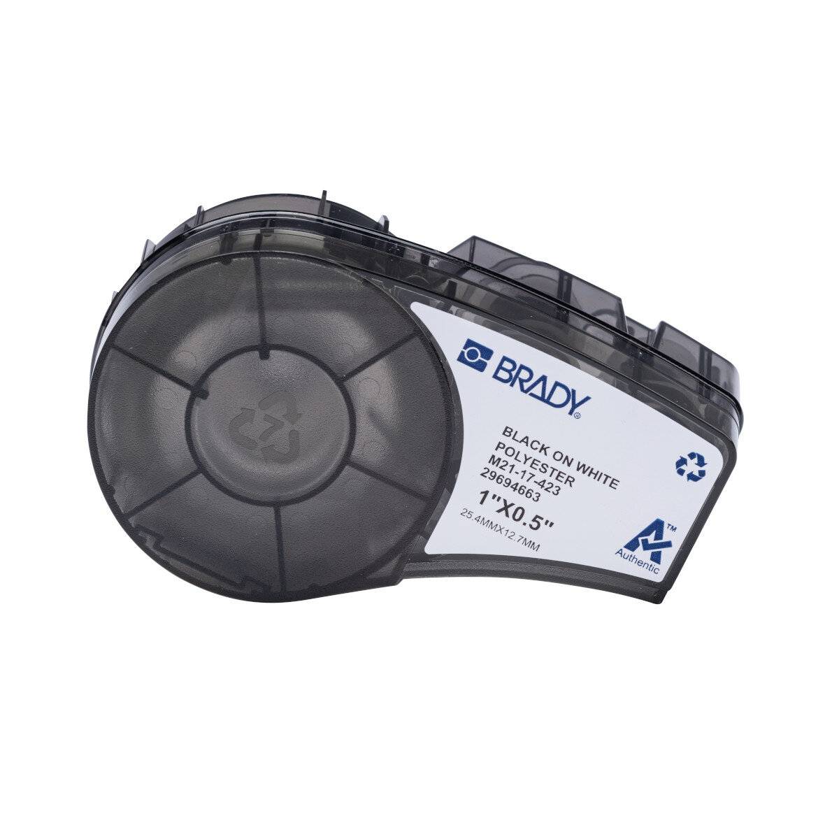 Polyesterband für M210/M211 • 25.40 mm x 12.70 mm • Schwarz auf Weiß